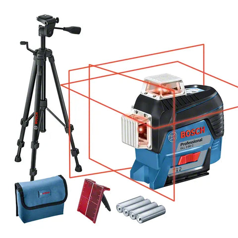 جهاز تحديد المستويات 80 متر  3 مستوى بطارية ليثيوم  + تحكم في المعايرة +حامل ثلاثي BOSCH - GLL 3-80C
