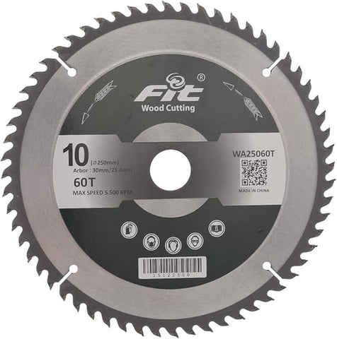صنية خشب 10 " -  60 سنة -  3.2 مم  - فتحة 30-25.4 مم   C25 HD - 15122500 -  FIT  - WA25060T