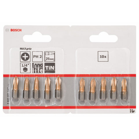 طقم سنون مفكات 10 قطع PH2 تيتانيوم 2607001547 -  BOSCH