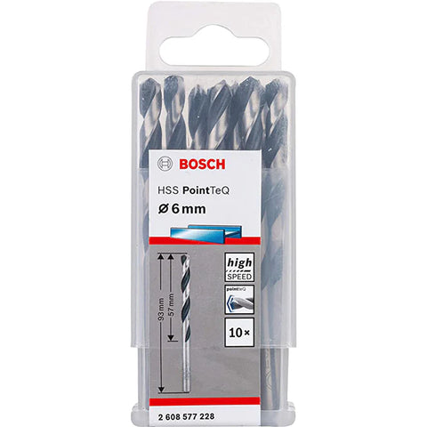 علبة بنط حدادى ( 10 قطع نفس  المقاس ) قطر 6 مم بوينت تك  - 2608577228 - BOSCH