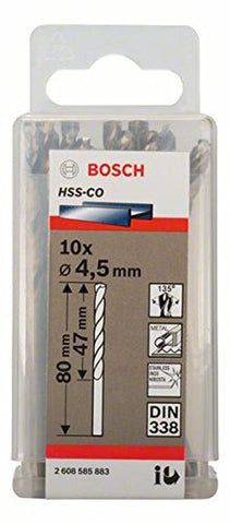 علبة بنط كوبلت للتخريم فى الأستانلس 10 قطع قطر 4.5 مم 2608585883  bosch