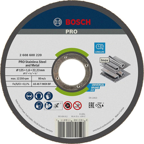 حجر قطع  بسكوتة ستانلس ستيل 5 بوصة 1.6مم  BOSCH 2608600220