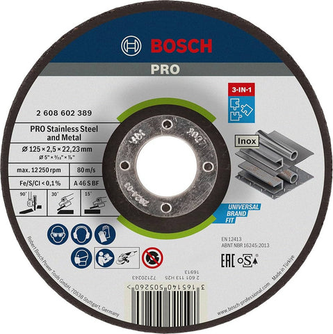 حجر قطع 5 " * 3  مم  BOSCH  - 125mm 3 in 1 cutting & grinding disc -  2608602389