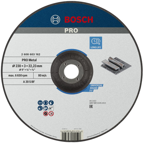 حجر قطعية حديد 9 بوصة (230X22.2X3) 2608603162 bosch