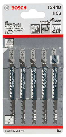 طقم سلاح منشار اركيت للخشب قطعية دائرية وخشنة 5 قطع T244D - 2608630058 -  BOSCH